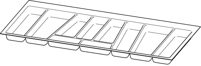 Hettich Möbel-Besteckeinsatz, OrgaTray 740, 9302740, L450mm, KB1000mm, weiss