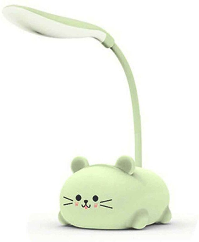 Niedliche LED-Schreibtischlampe mit Katzenmotiv, USB-aufladbar, Tischlampe mit Augenschutz, verstellbarer Schwanenhals, ...