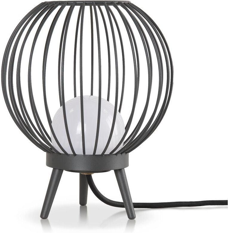 Paco Home - Outdoorleuchte Stehleuchte Tischleuchte Außen Terrasse Garten ip 54 Kabel 3m Anthrazit (milchig), Tischleuch...