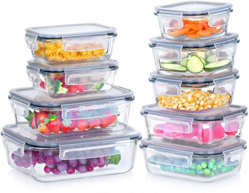 Glasbehalter zur lebensmittelaufbewahrung mit deckel 9er set