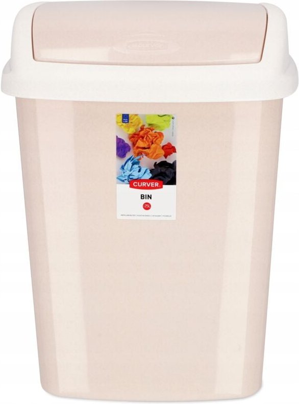 Bricoline - Curver Dominik 25L kippbarer Abfallbehälter, beige