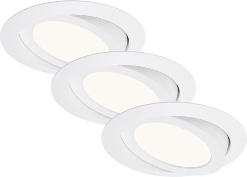 3er Set LED Einbauleuchte, Ø 14 cm, 6,4 W, Weiß, Briloner Leuchten