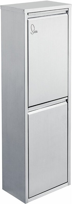 Svita - V2X15 30Liter Mülleimer Edelstahl Abfalleimer vertikal Mülltrennung Silber
