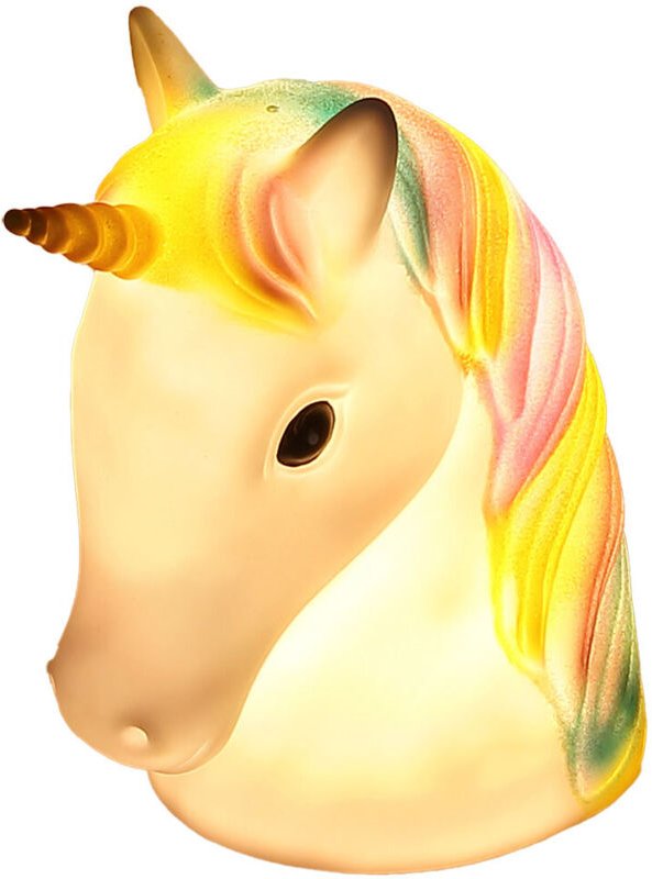 LED Dekoleuchte Kinderzimmerlampe Nachtlicht Einhorn Tischleuchte bunt, USB oder Batterien, 2W 100lm warmweiß, LxH18 x 2...