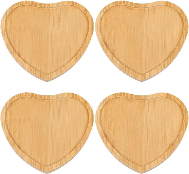 Set aus 4 Untersetzern aus Holz - Handgefertigte, verdickte und hitzebeständige Getränkeuntersetzer, geeignet für Büros,...