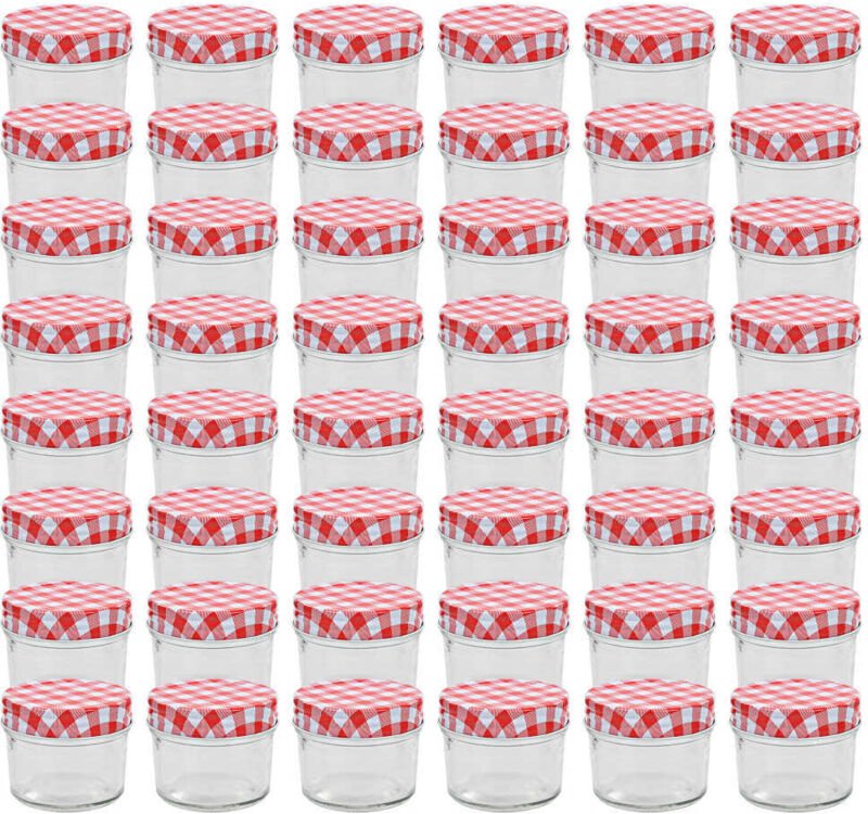 Vidaxl - Marmeladengläser mit Weißen/Roten Deckeln 48 Stk. 110 ml