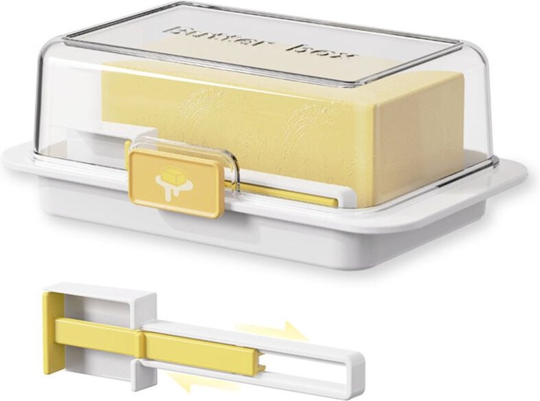 Butterdose mit Deckel (1 Stück), ideal für die Arbeitsfläche und die Kühlschranktür. Geschlossener Butterbehälter, inklu...