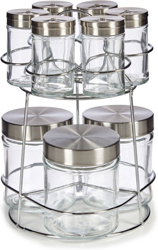 Gewürzbehälter nivan auf einem Metallständer, 9 Gläser