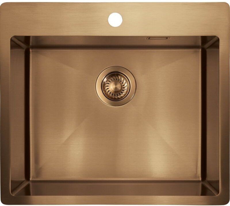 Bronze Stahlspülbecken "Olfato Precious" Oberfläche gebürstet 55cm