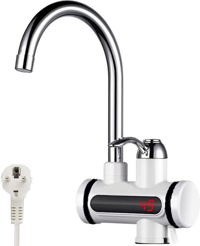 Sofort-Heißwasserhahn 220 V 3000 W – Elektrischer Durchlauferhitzer – Mit LED-Digitalanzeige – Für Küche und Bad – Edels...