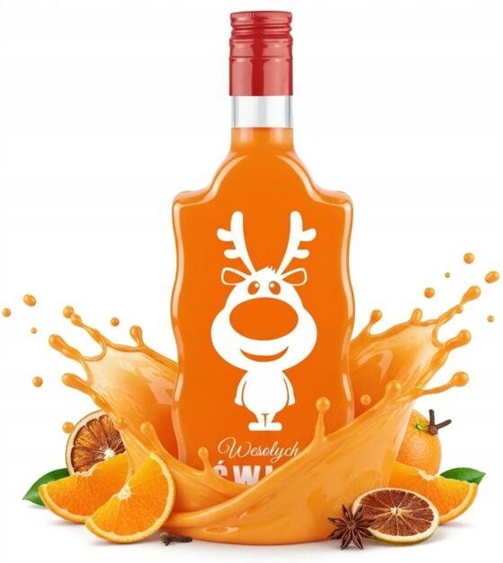 Weihnachtswelle-Flasche mit Aufdruck, 500 ml Glasflaschen für Liköre