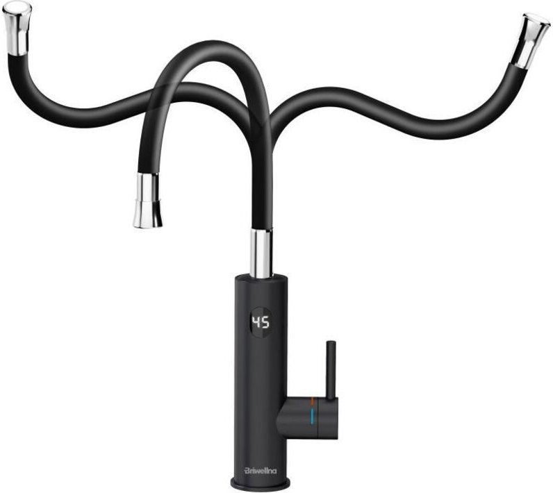 Elektrischer Küchenhahn, 3200 w, LED-Digitalanzeige, Edelstahl, 360 ° flexible Drehung, Küchenmischbatterie, IPX4 wasser...