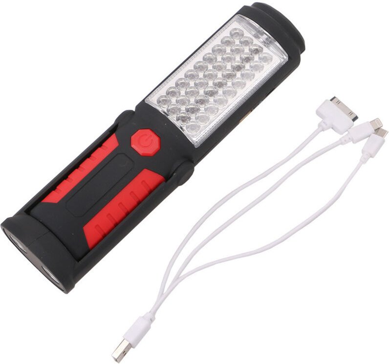 Wiederaufladbare LED-Taschenlampe mit 2200 mAh, 36+5 ultrastarke magnetische Camping-Arbeitsleuchte, 360-Grad-Haken, 270...