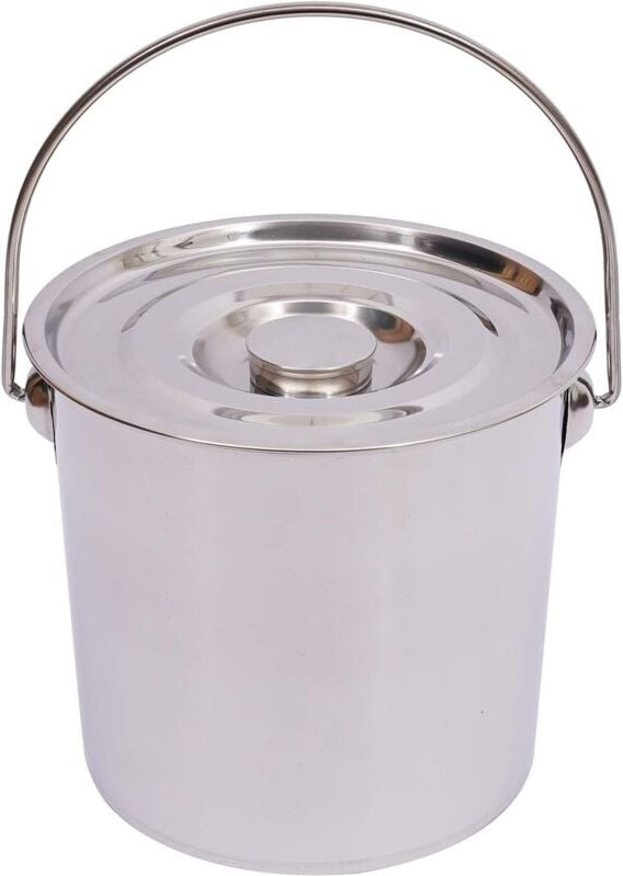 Gojoy - 12L Edelstahl Eimer mit Deckel Edelstahleimer Küche Eimer Edelstahl Milcheimer (12L)