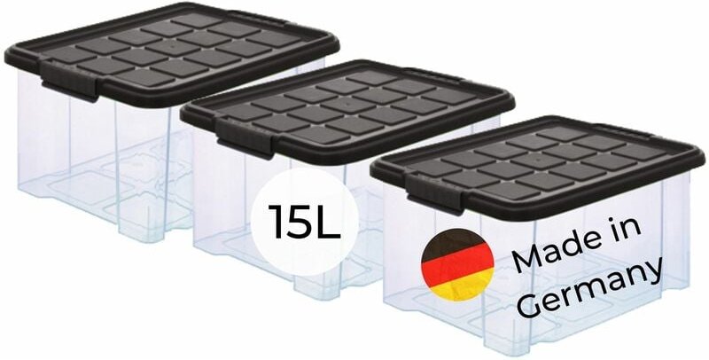 Novaliv - 3x Aufbewahrungsbox 3x Aufbewahrungsbox, 3x Deckel - Transparent