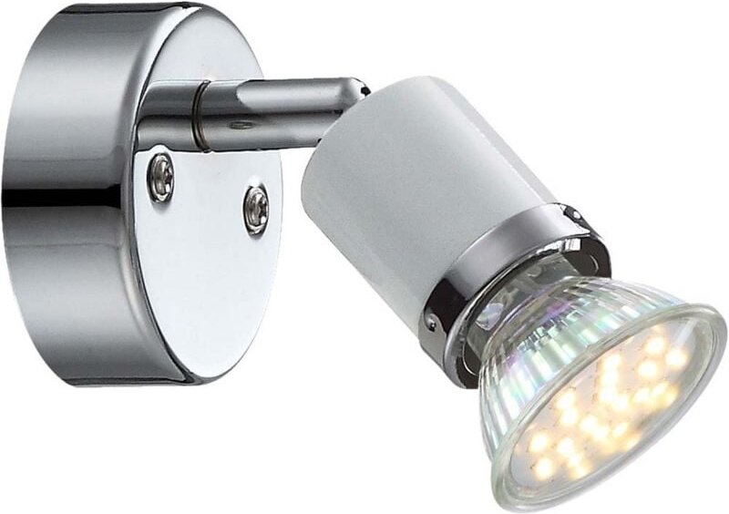 Led Wand Spot Lampe Metall Chrom Leuchte Weiß Schlaf Zimmer Flur Beleuchutng