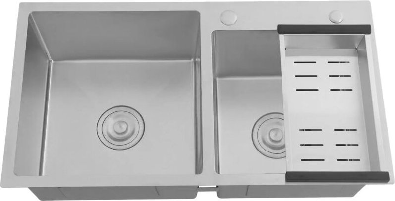 Doppelbecken Edelstahlspüle Einbauspüle Gebürstet Edelstahlspüle mit Abtropffläche Küche Spülbecken Doppelspüle Waschbec...