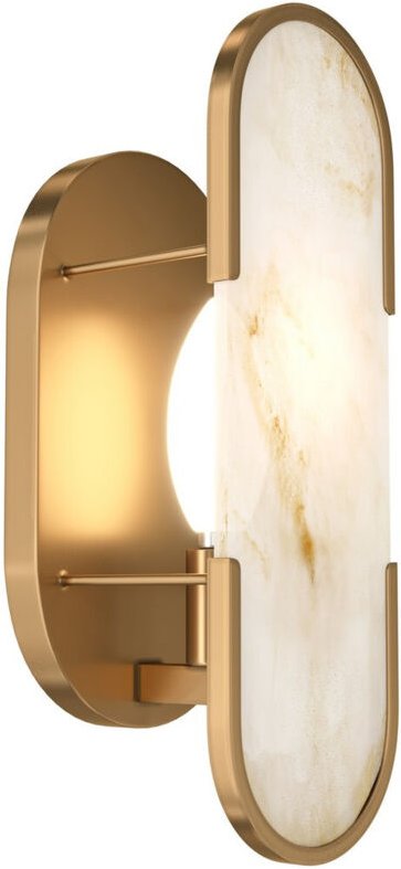 Wandleuchte Wandlampe Flurlampe Schlafzimmerlampe Metall Marmor Gold h 29,5 cm