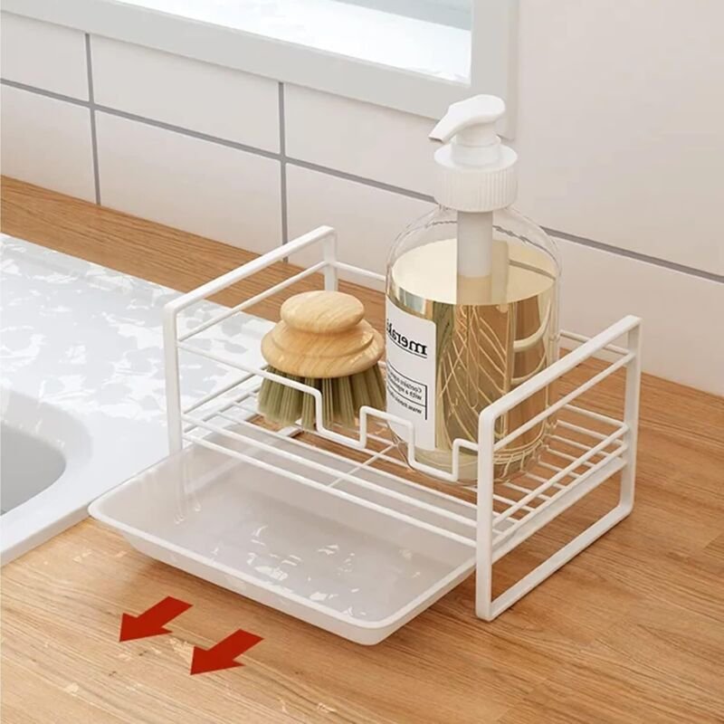 Edelstahl-Schwammhalter, multifunktionaler Küchenschwammhalter für die Spüle, Organizer für Spülmittel, Küchenaccessoire...