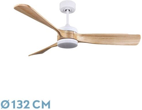 Thumbnail - Ventilator Dc Orient 26w White 3 Flügel Buche 132d 6vel 3farbig 2950lm Fernbedienung,Speicher,Timer - Fabrilamp