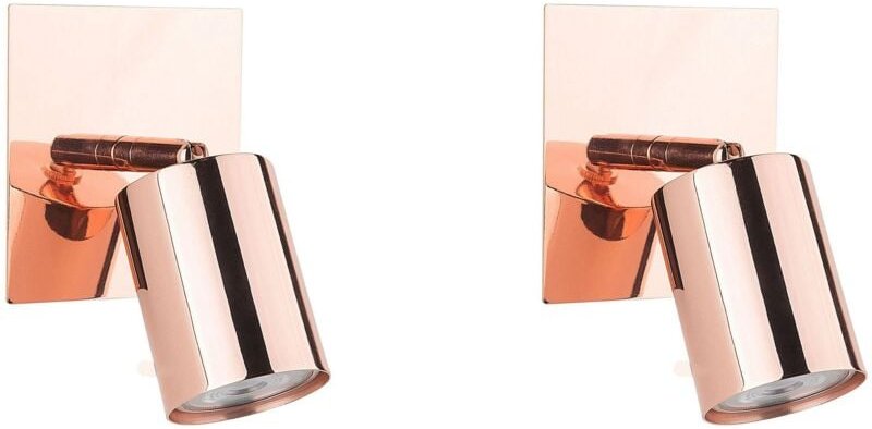 Thumbnail - Beliani - Wandleuchte Kupfer Metall 2er Set verstallbar Industrie Look Moderne Deckenleuchte