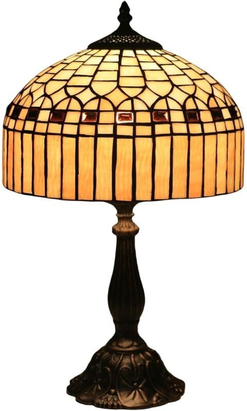 Tiffany-Lampe, 30 cm hohe Vintage-Buntglaslampe, Nachttischlampe, Tischlampe, für Schlaf- und Wohnzimmer, inklusive E27-...