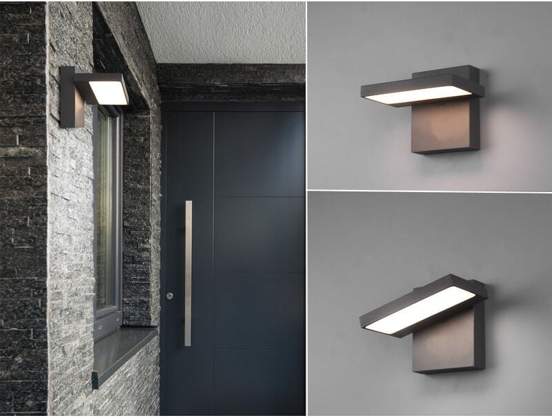 Led Außenwandleuchte 2er Set Downlight schwenkbar in Anthrazit