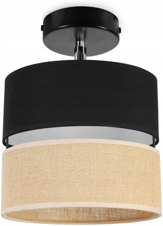 Deckenleuchte, Wandleuchte, Jute-Lampenschirm, 20 Cm, Schwarz