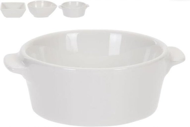 Weiße Porzellanschalen für Vorspeisen und Saucen, 10 cm