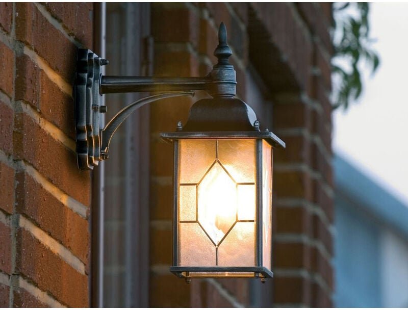 Konstsmide - led Außen Wandlaterne hängend im Landhausstil, schwarz, Höhe 38cm