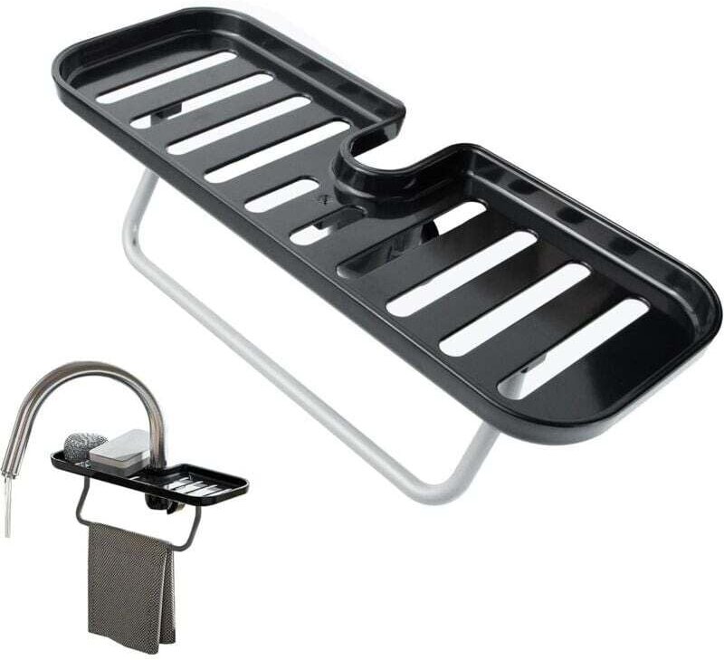 Lot de 2 porte-éponges suspendus pour évier de cuisine - Installation sans perçage, convient aux éviers de cuisine et de...