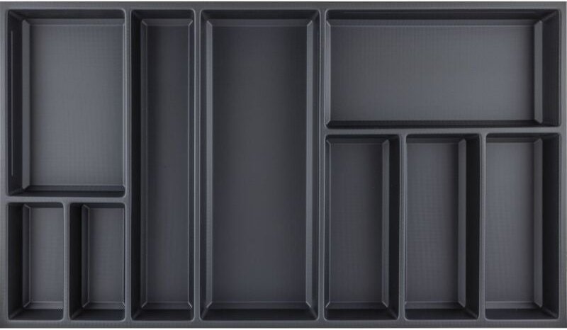 Agoform - Besteckeinsatz Sky 550/100 Besteckkasten aus Kunststoff kristall soft touch schwarz