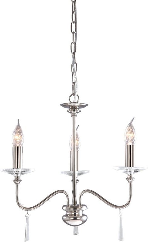 Finsbury Park - Kronleuchter 3 Leicht poliertes Nickel-Finish, E14 - Elstead