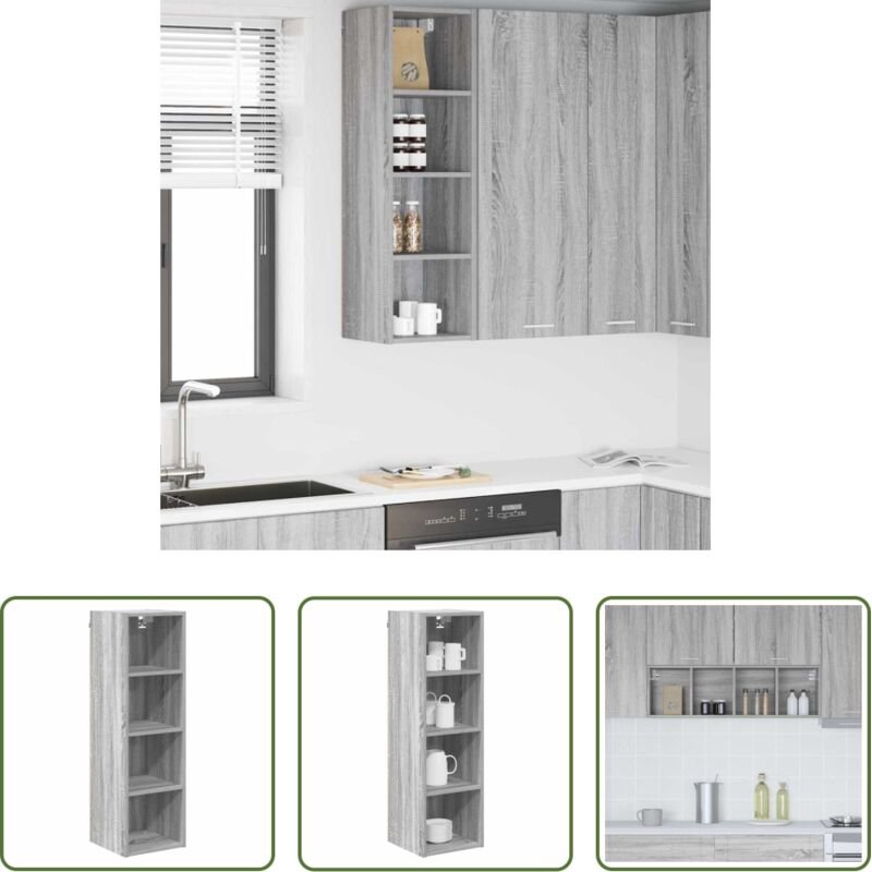 Küchenschrank Holzwerkstoff - Hängeschrank Graues Sonoma 30 x 29,5 x 100 cm Holzwerkstoff