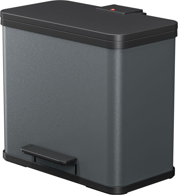 Hailo Öko duo Plus L, Tret-Mülleimer, 17+9 ltr, Dunkelgrau, matt