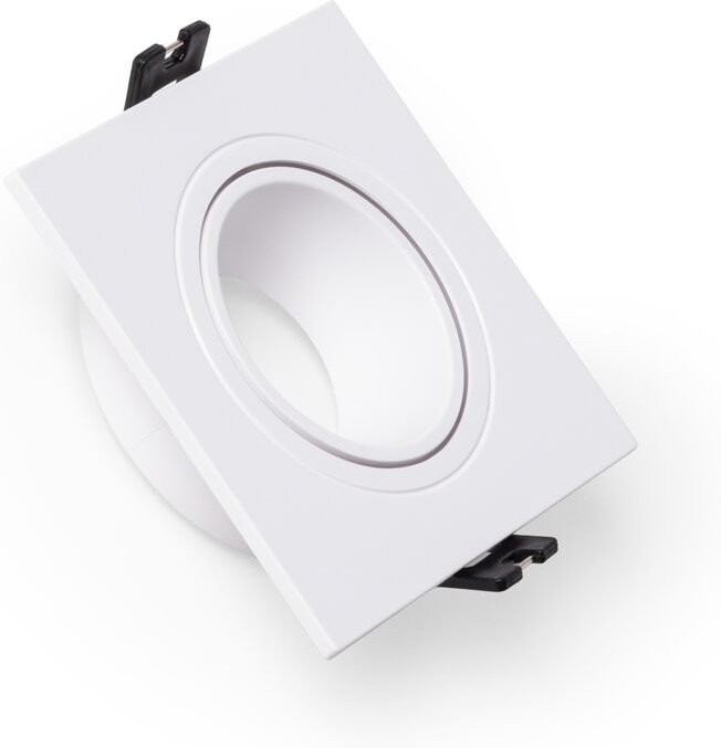 Ledkia - Downlight-Ring Eckig Kippbar aus für LED-Birnen GU10 / GU5.3 Schnitt ø 75 mm Weiß