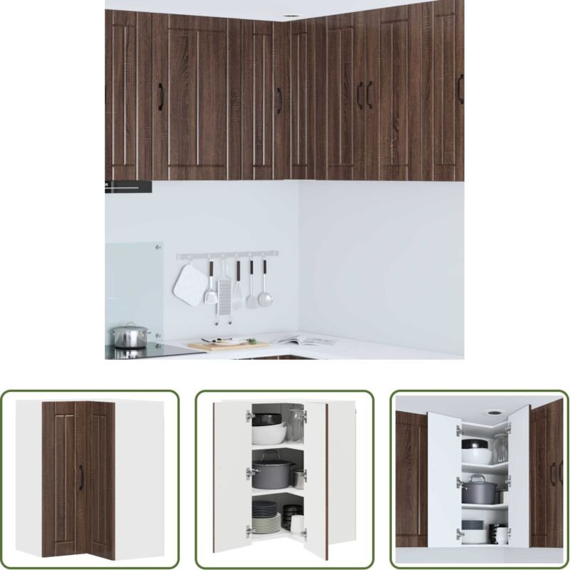 vidaXL Küchenschrank Eichenoptik - Küchenschrank Braun Eichen-Optik 57 x 57 x 80 cm Holzwerkstoff
