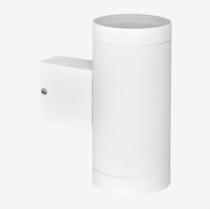 Sklum - Außenwandleuchte aus Aluminium mit 2 Bixent-Lichtpunkten Weiss