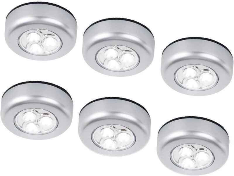 Set mit 6 batteriebetriebenen, kabellosen LED-Nachtlichtern zum Anbringen an Schränken, Regalen, Arbeitsplatten oder in ...