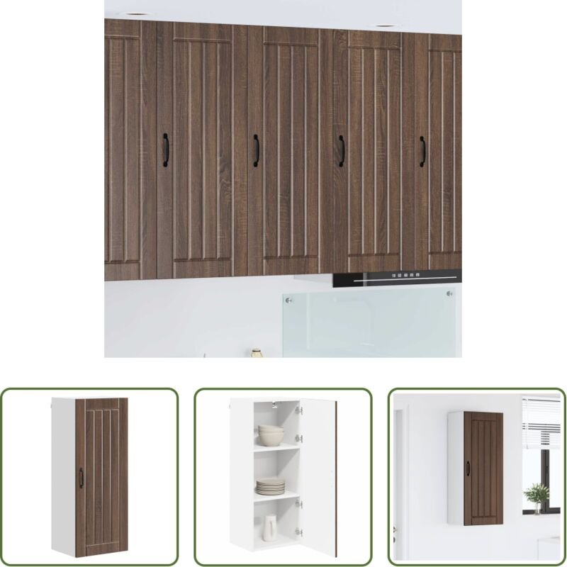 Küchenwandschrank - Küchenschrank Braun Eichen-Optik 40 x 31 x 100 cm Holzwerkstoff