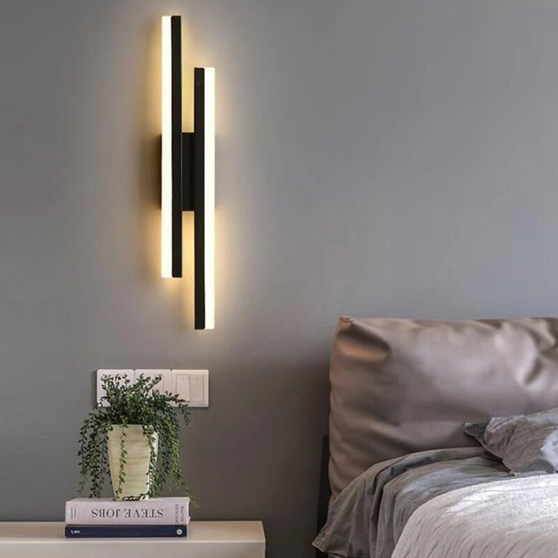 Moderne dimmbare LED-Wandleuchte, Linienform, Wandleuchte, 3000 K/4000 K/6000 K, für Schlafzimmer, Wohnzimmer, Flur, Ein...