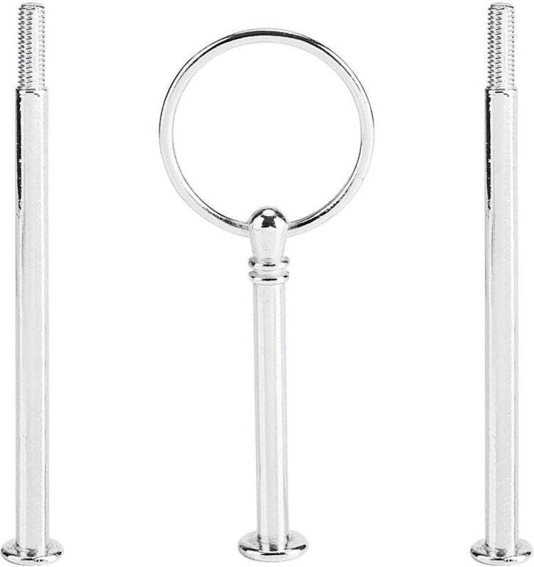 Etagen-Tortenständer mit Griff für Obstteller (Silber, rund, 3 Etagen) - Ulisem