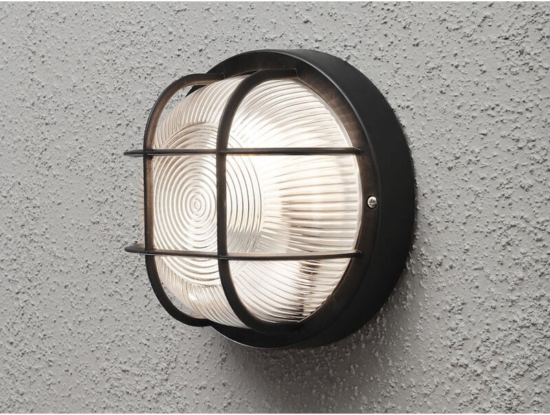 Led Kellerleuchte für Wand-& Deckenmontage Ø18,5cm, Schwarz