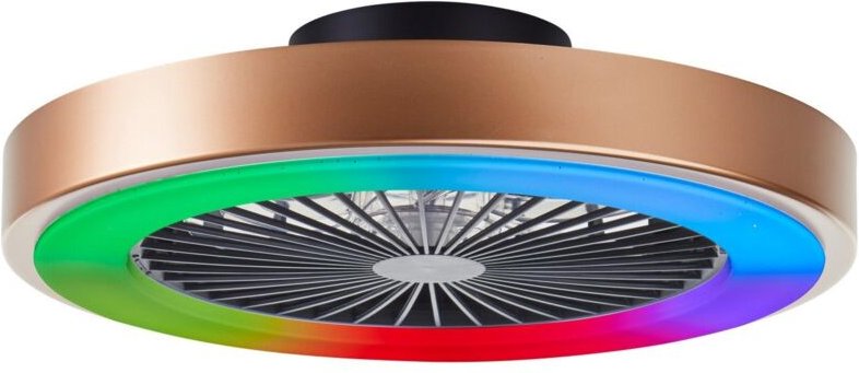 Thumbnail - Brilliant LED Deckenleuchte mit Ventilator Slimline Ø 49 cm 40 W gold/schwarz Deckenlampen & Kronleuchter