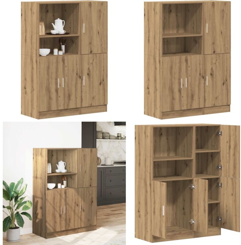 2-tlg. Küchenschrank-Set Artisan-Eiche Holzwerkstoff - Küchenmöbel - Holzschrank