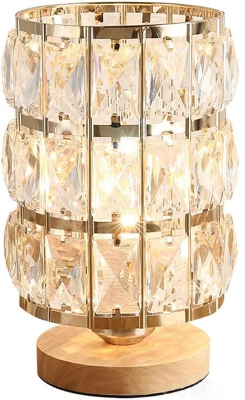 Kristall-Tischleuchte, kreative dekorative Tischleuchte, moderne Nachttischlampe mit E27-Sockel, Nachttischlampe für Sch...