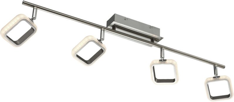 Deckenleuchte Spotleiste Spotleuchte Deckenlampe mit beweglichen Spots, Metall Chrom, 4x led 4x 5 Watt 4x 350 Lumen warm...