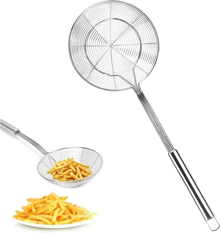 Küchenspinne, Schaumkelle aus Edelstahl, Schaumkelle mit Griff, Schaumkelle, zum Kochen, Grillen, Dämpfen und Schöpfen v...