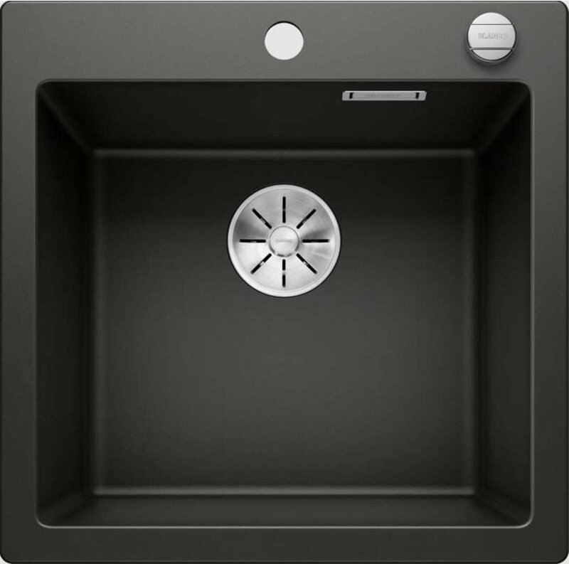 Blanco - Pleon 5 - Silgranitspüle, 52x51 cm, mit Ablaufsystembedienung, Schwarz 525952
