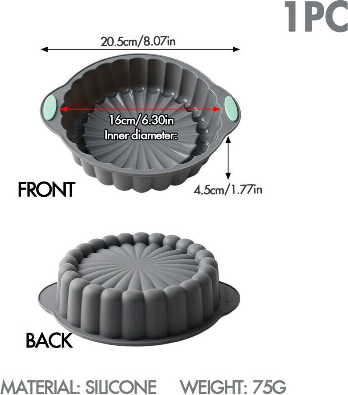 Silikon-Kuchenformen, Silikon-Kuchenform in Form eines Blumenkranzes, Backutensilien, 3D-Brot- und Gebäckform.